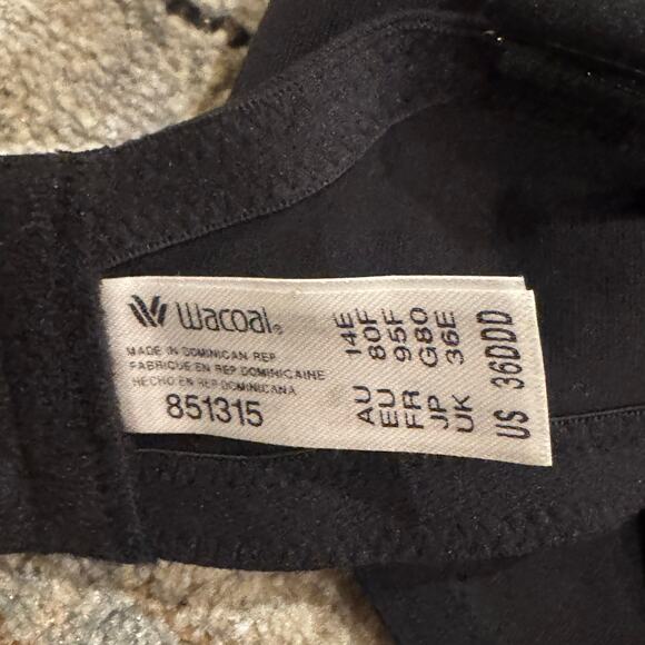 Wacoal Women's Body By 2.0 Mesh-Detail Underwire Bra 851315 Black Size 36DDD NWT - Picture 9 of 13